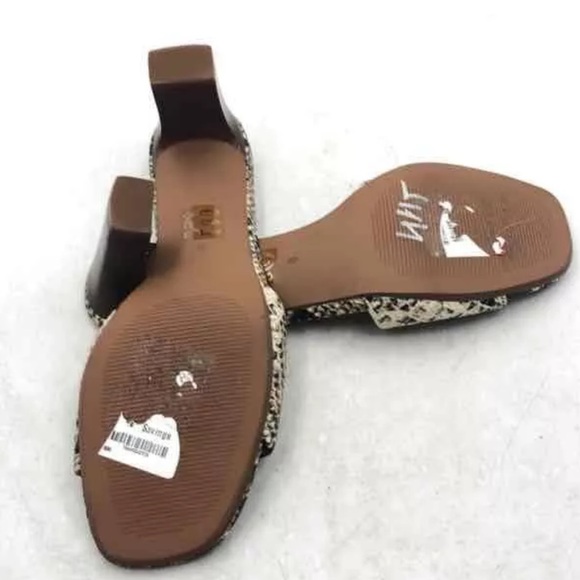 Madewell Python Embossed Leather Slide Sandals Size 9 - Picture 7 of 8